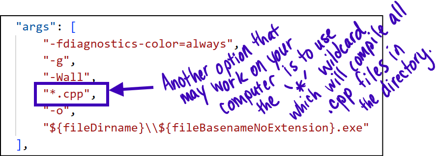 compile with wildcard