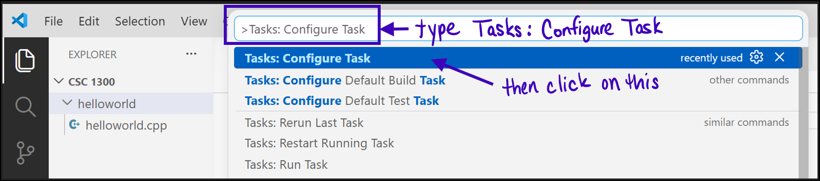 configure task
