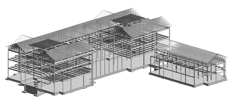 The new Ashraf Islam Engineering Building structurally modeled in Revit.