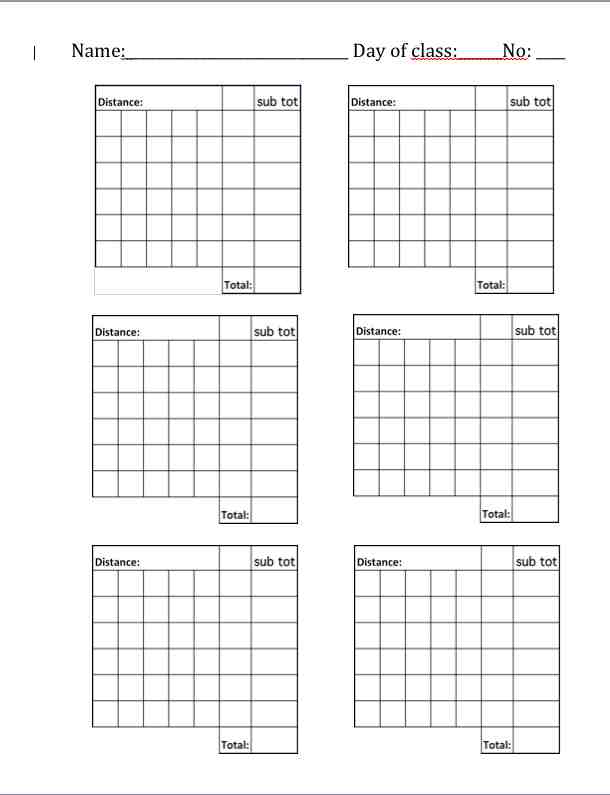 Archery Score Cards Printable